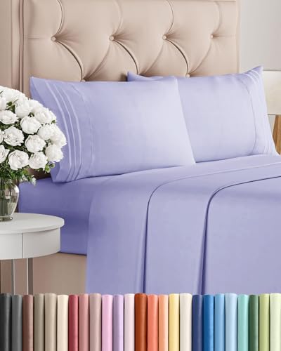 Full Size 4 Piece Sheet Set - Comfy Breathable & Cooling Sheets - Lavender by CGKUnlimited