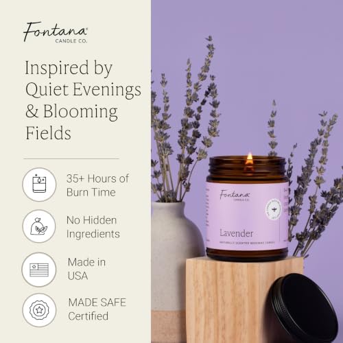 Fontana Candle Co Wood Wick Beeswax Candle, Lavender - Image 2