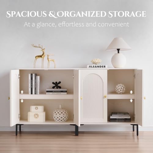 IFBUY 30.88" W Mid Century Modern TV Stands for Living Room, White - Image 4