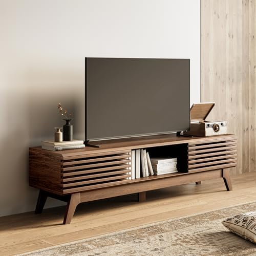 AODK 59" TV Stand, Media Console for TVs up to 65", Walnut by AODK