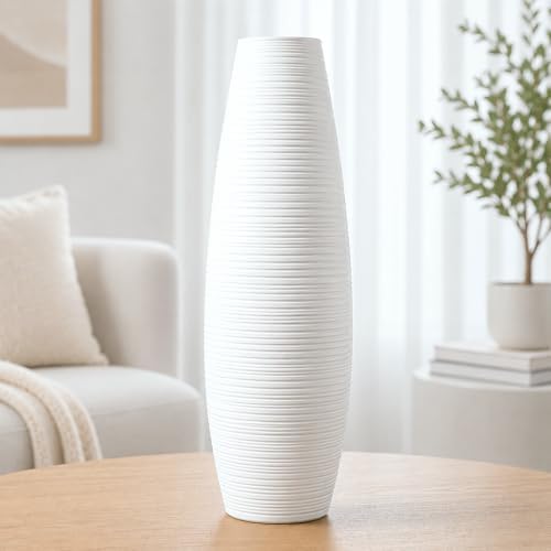 Leewadee Large Floor Vase 20 inches Polyresin for Pampas Grass, Dried Flowers by Leewadee