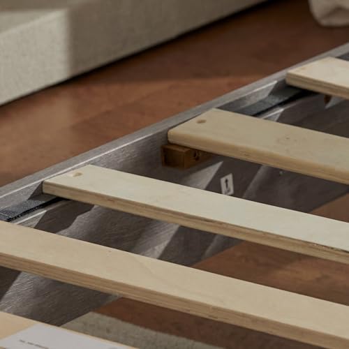 LIFEMENT Queen Bed Frame with Headboard Signature Wood Platform, Noise Free, Under Bed Storage, No Box Spring Needed, Easy Assembly, Gray - Image 6