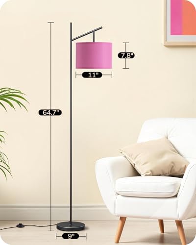 EDISHINE Pink Modern Floor Lamps for Living Room, 64.7" Arc Standing Lamp - Image 6
