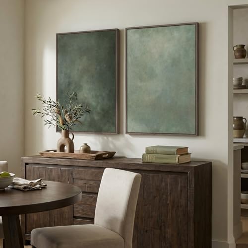 Large Framed Green Abstract Wall Art for Living Room Set of 2, 24x36 In - Image 4