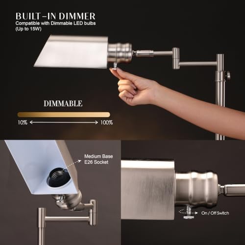 O'Bright Arcadia Pharmacy Desk Lamp, Brushed Nickel - Image 2