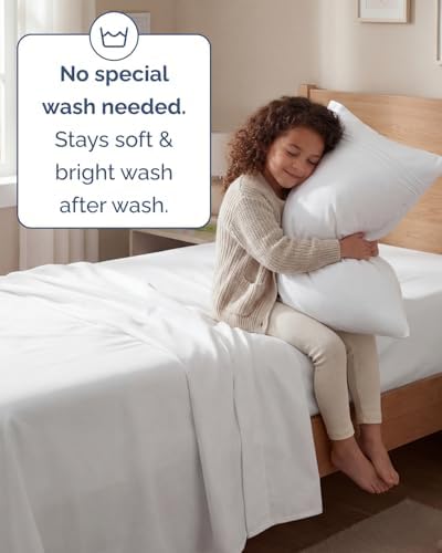 Twin Size 3 Piece Sheet Set - Comfy Breathable & Cooling Sheets - White - Image 6
