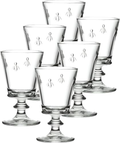 La Rochere Napoleon Bee Stemmed Wine Glass Set of 6 – Vintage Wine Glasses – La Rochere Bee Glassware Sets (12 oz) by LaRoch%C3%A8re