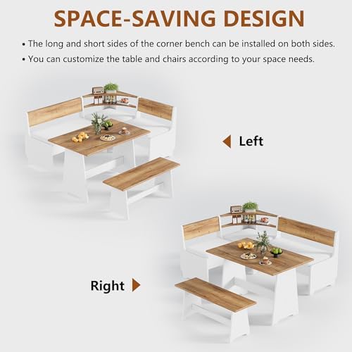 PAKASEPT Corner Breakfast Nook Table Set Kitchen Bench with Soft Cushion - Image 3