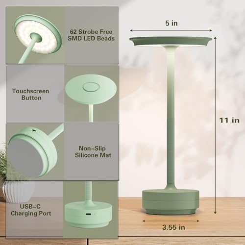 Cordless Rechargeable Table Lamps,Portable Battery Desk Lamp - Image 2