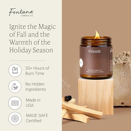 Fontana Candle Co Wood Wick Beeswax Candle, Fireside - Image 2