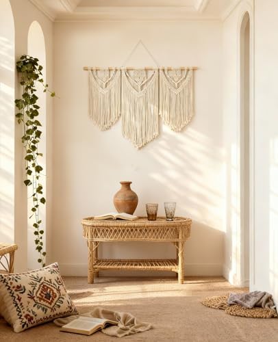 Tempospark Macrame Wall Hanging, 43"x32" Boho Wall Tapestry, Large Wall Art for Bedroom, Living Room, Dining Room, Nursery, Gallery, Office (Weave) - Image 4