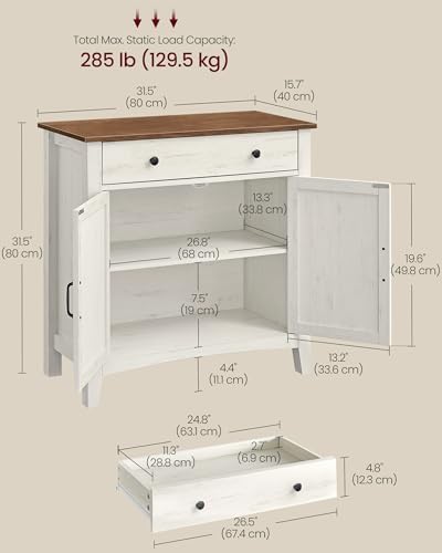 VASAGLE Buffet Cabinet, Coffee Bar with a Drawer, Adjustable Shelf - Image 2
