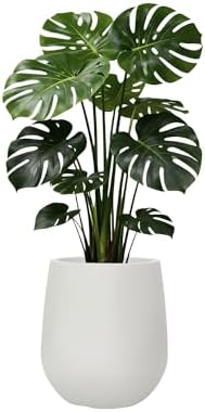 11.8"H Plastic Planters with Drainage Holes and Plug,Chalk Beige - Image 4