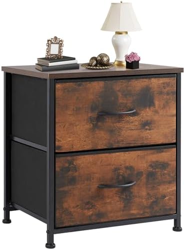 DUMOS Night Stand Small Dresser for Bedroom with 2 Drawers, Bedside Table by DumosLifestyle