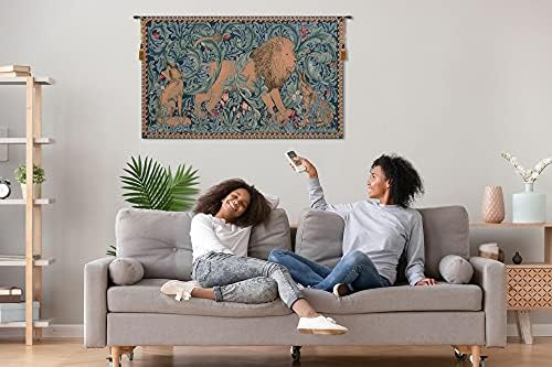 William Morris Lion I Tapestry Wall Hanging 19 x 33 in - Image 6