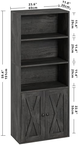 IRONCK Industrial Bookshelves and Bookcases with Doors and Shelves - Image 3