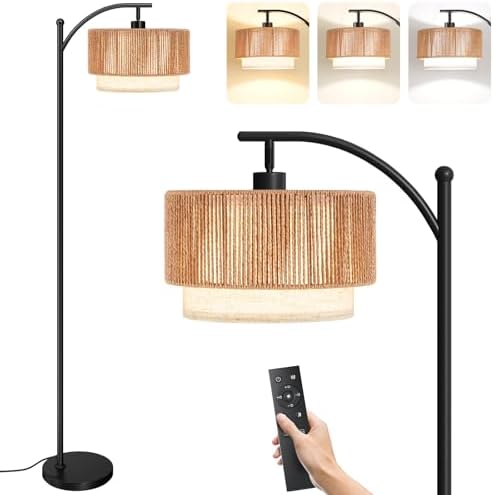 SUNMORY Arc Floor Lamps for Living Room with 12W Remote and Dimmable Bulb by SUNMORY