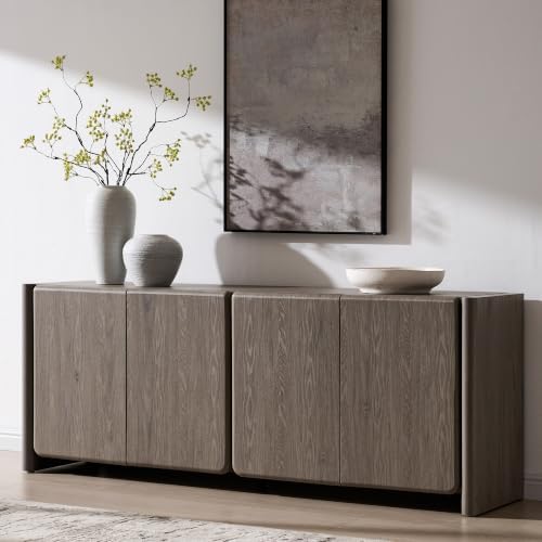 66" Modern Buffet Cabinet w/Storage, Large Sideboard, Light Grey by ALLTUFOYourDailyEssential