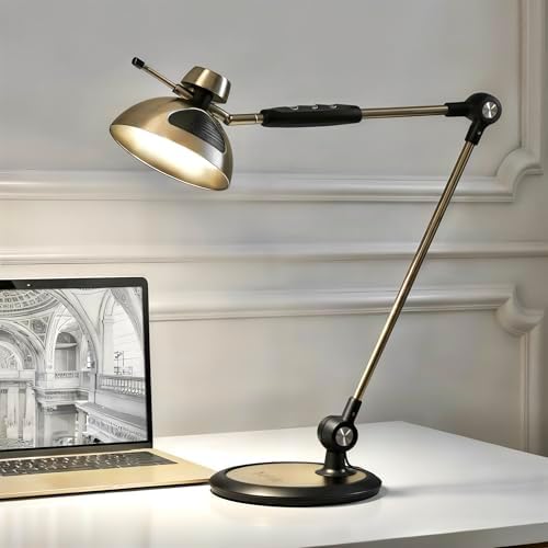 OTUS Tall LED Architect Desk Lamp for Home Office, Gesture Control, Brass by OTUS