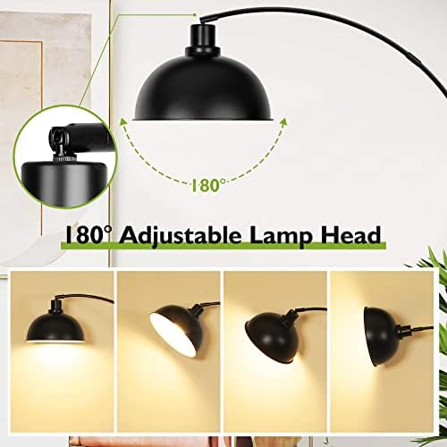 Arc Floor Lamps for Living Room, Modern Tall Standing Lamp Remote Control,Stepless Dimmable Black Floor Lamp with Hanging Dome Shade, Over Couch Arched Reading Lamp for Bedroom (Bulb Included) - Image 4