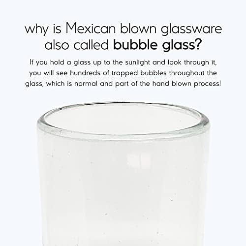 Clear 20 oz Tall Iced Tea Glasses (set of 6), Hand Blown Mexican Glassware, Recycled Glass Drinking Glasses, Lead-Free, Cocktail Margarita Glasses, Wine Glasses, Shot Glasses, Whiskey Glasses (IceTea) - Image 3