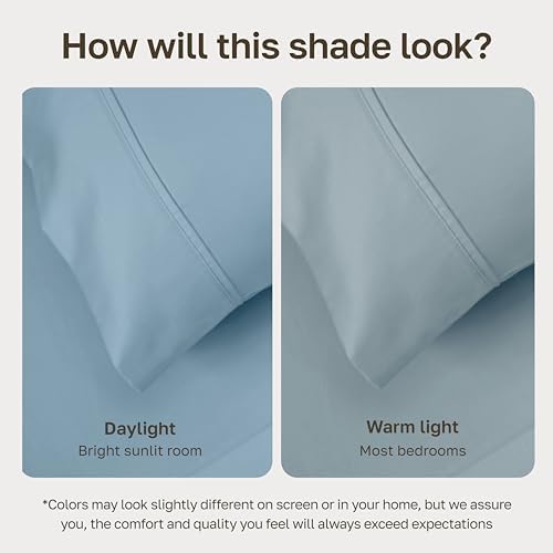 California Design Den 2-Pack Soft 100% Cotton King Bed Sheet Set, Sky Blue - Image 4