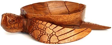 Wooden Hand Carved Turtle Bowl – Decorative Fruit Dish, Rustic Coastal Ocean-Inspired Tabletop Centerpiece, Handmade Animal Shaped Wood Serving Tray, Artisan Beach House Decor Accent Turtle Bowls - Image 5