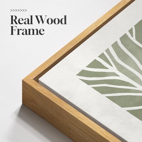 Large Framed Green Abstract Botanical Wall Art for Living Room, 24x36 In - Image 5