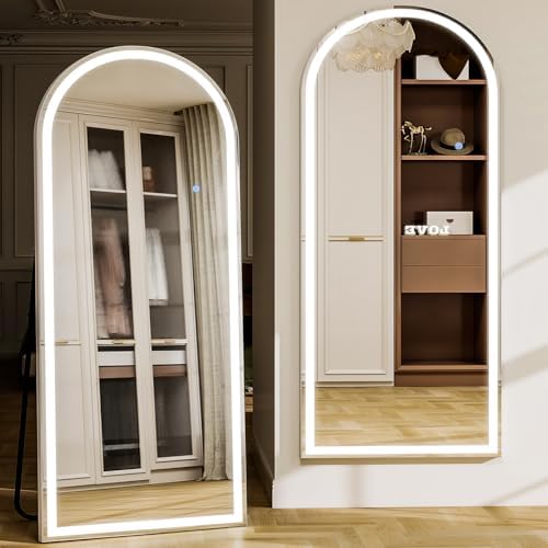GLSLAND Arched LED Full Length Mirror - 65"x26" Full Body Standing Mirrors - Image 6
