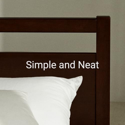 LIFEMENT Signature Wood Platform Bed Frame with Headboard, Essential, Noise Free, Under Bed Storage, No Box Spring Needed, Easy Assembly (Walnut, Queen (U.S. Standard)) - Image 5