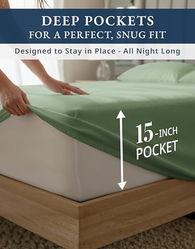 LANE LINEN Dorm Sheets Twin XL Set 100% Egyptian Cotton - Iceberg Green - Image 6