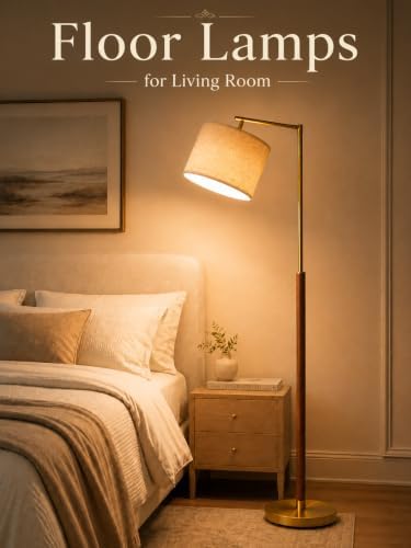Real Wood Floor Lamps for Living Room, Mid Century Modern Arc Floor Lamp - Image 7
