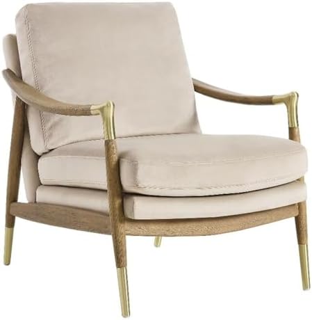 Modway Langford Stain-Resistant Performance Velvet Armchair – Mid Century Modern Velvet Chair with Wood Frame – Upholstered Accent Chair for Living Room or Bedroom by Modway