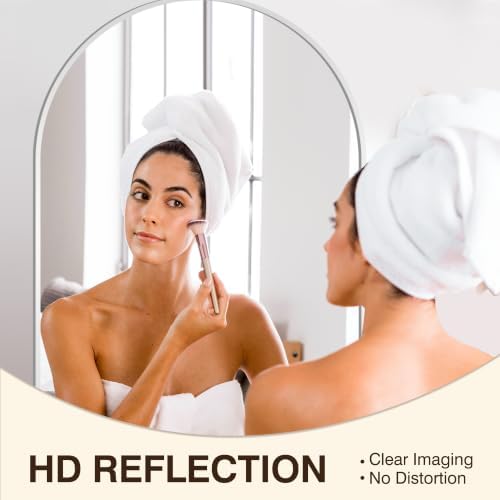 FICTOR 26" x 38" Arched Bathroom Vanity Mirror for Over Sink, Silver - Image 3
