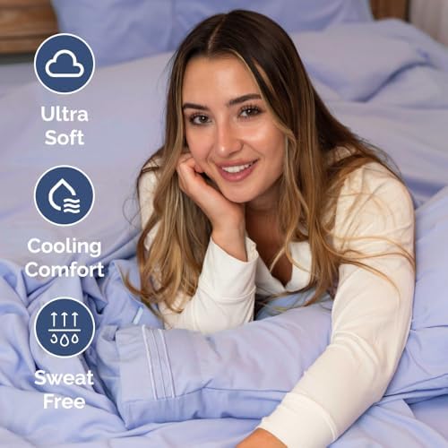 Short Queen Size 4 Piece Bed Sheet Set - RV Short Queen Sheets - Lavender - Image 4