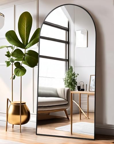 ITSRG Full Length Mirror with Stand, 41"x81" Floor Mirror Freestanding, Arched Wall Mirror, Oversized, Wall Mounted Mirror for Bedroom(Black) - Image 3