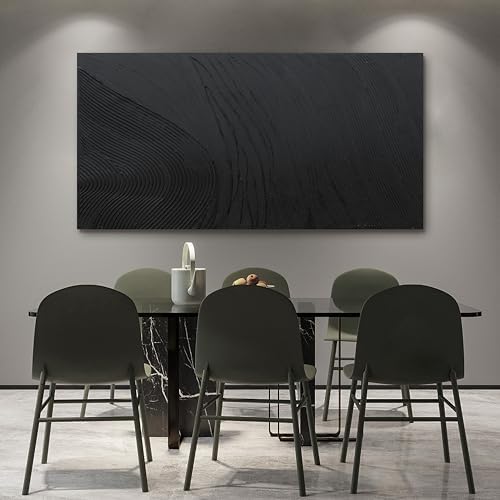 Canvas Wall Art Decor Modern Textured Wall Art Decor Canvas Art Wall Decor Black Silence Wall Painting Decorations Artwork Wall Art Prints for Room Living Room Bedroom Office Decor 24"X48" - Image 5