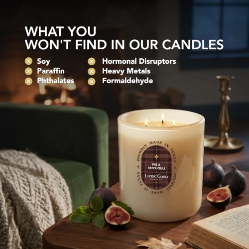 Fig & Patchouli Beeswax Candle, Green Fig & Earthy Patchouli, 90+ Hr Burn - Image 7