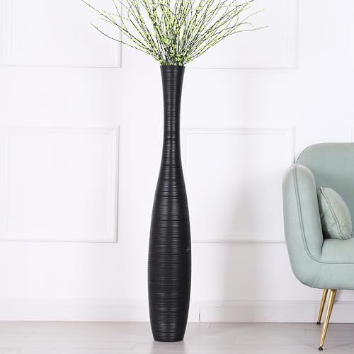 Leewadee Decorative 41 inches Tall Floor Vase for Living Room Home Decor, Black, Resin by Leewadee