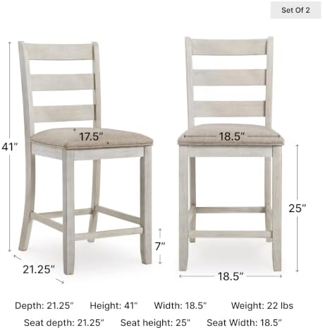 Signature Design by Ashley Counter Height Barstools, Set of 2, Farmhouse - Image 3