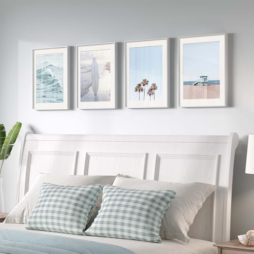 Framed Coastal Beach Ocean Wave Surf Wall Art for Living Room, 11x14 Inch - Image 3