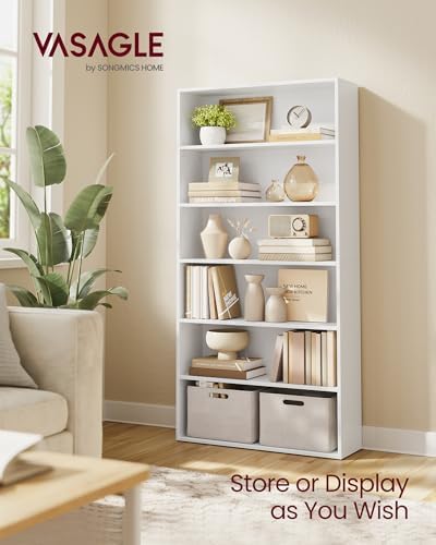 VASAGLE 6-Tier Bookshelf, Storage Organizer, 31.5 x 9.5 x 63.3 Inches - Image 3