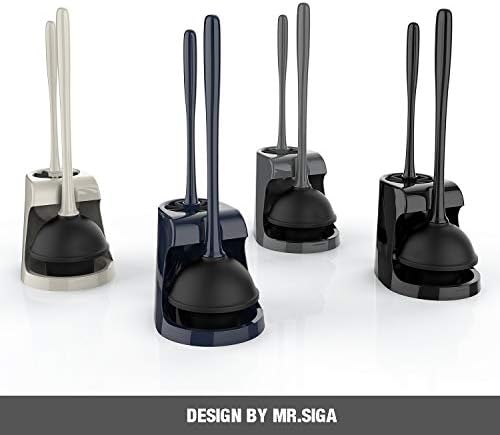 MR.SIGA Toilet Plunger and Bowl Brush Combo for Bathroom Cleaning, Black - Image 3
