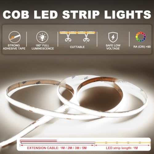 Smart Motion Sensor Stair Lights,16 Step COB Strip Kit with App Remote - Image 4
