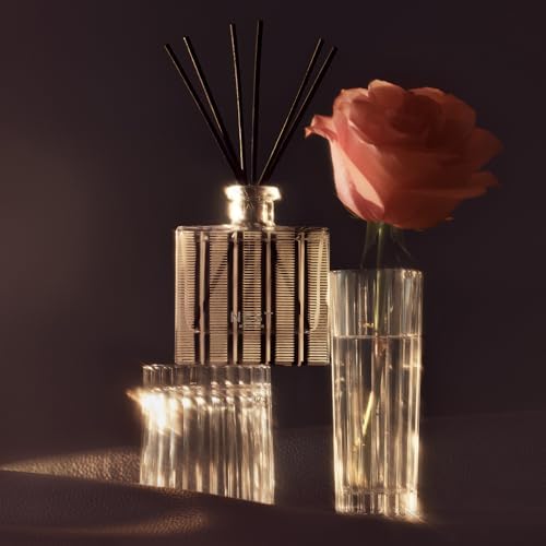 NEST New York Reed Diffuser, Rose Noir & Oud - 5.9 fl oz - Fragrance for Up to 90 Days - Reusable, Refillable Glass Holder - Includes 8 All-Natural Reed Sticks - Flame Free - Image 3