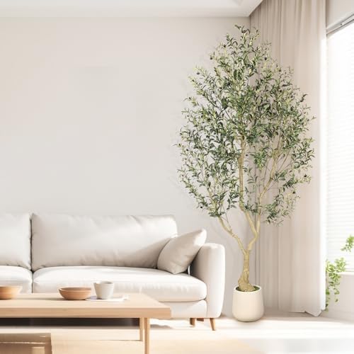 Realead 8ft Faux Olive Tree with Tall Exquisite Planter - Image 2