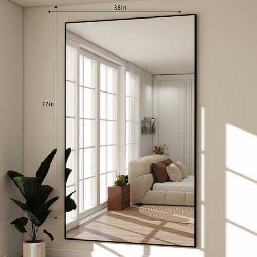 BEAUTYPEAK 77"x38" Rectangle Full Body Floor Mirrors, Full Length Mirror - Image 5