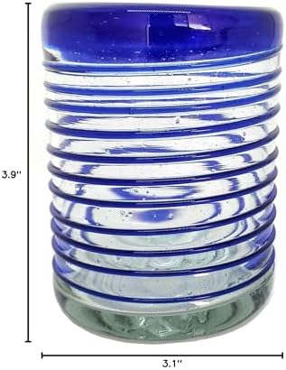 Cobalt Blue Spiral 10 oz Tumblers (set of 6), Recycled Glass, Lead-free, Toxin-Free (Tumbler) - Image 7