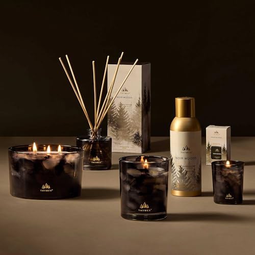 Thymes Noir Woods Scented Candles for Home Decor – Notes of Fresh Evergreen, Smoky Wood & Golden Amber – Luxury Home Fragrance Gifts for Women & Men – Burns Up to 40 Hrs (Boxed Votive Candle, 6.5 oz) - Image 6