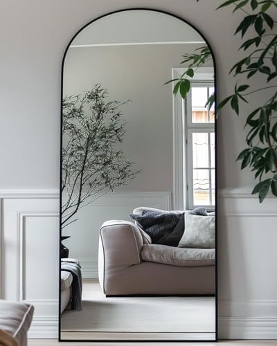 Antok 58" x21” Arched Full Length Mirror, Floor Mirror with Stand,Black by AntokMirror